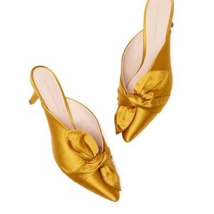 Loeffler Randall Gold/Yellow Jade Kitten Heels